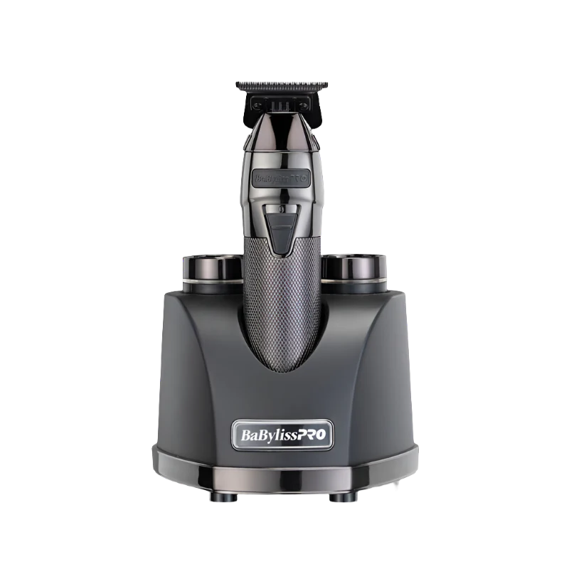 Babyliss SnapFX metal trimmer with snap in/snap out dual lithium battery system. Includes DLC T-blade.