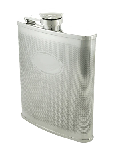 6oz. Flask with Basket Weave Finish