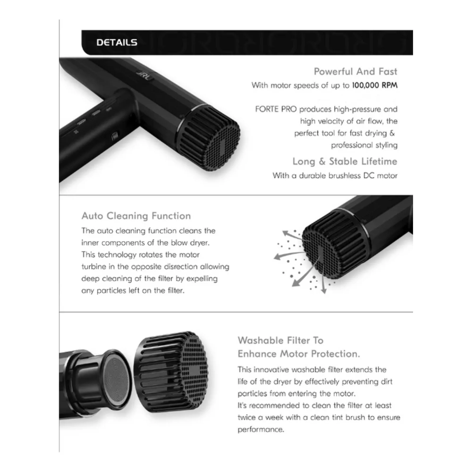 JRL Forte Pro Hair Dryer #FP2401 - Image 7