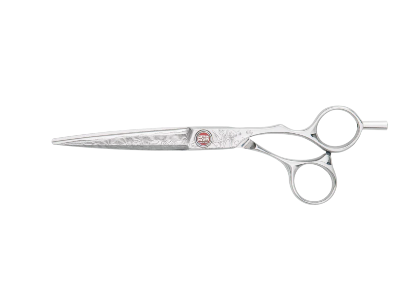 Kasho Japanese 6.5 in. Damascus Series Shear Offset Premium Stainless Offset Barbershop & Salon Cutting Scissors