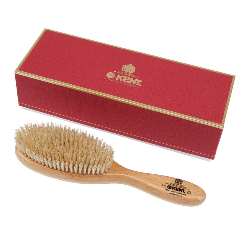 Kent Handmade Satinwood Pure White Bristle Oval Hairbrush - Image 2