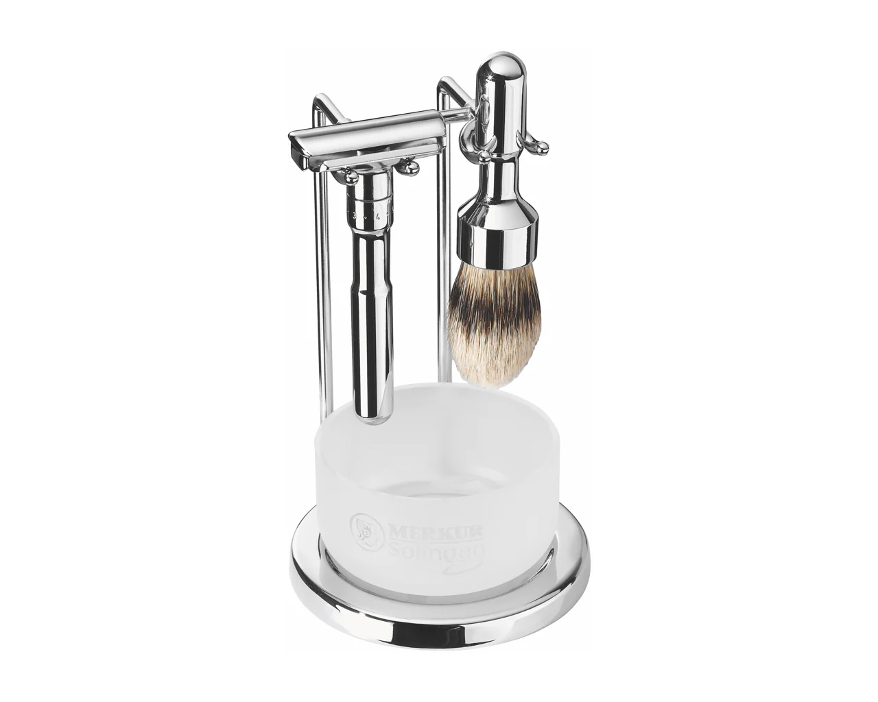 Merkur 4751 – Stand for Future Razor and Brush, Bright Chrome Finish - Image 2