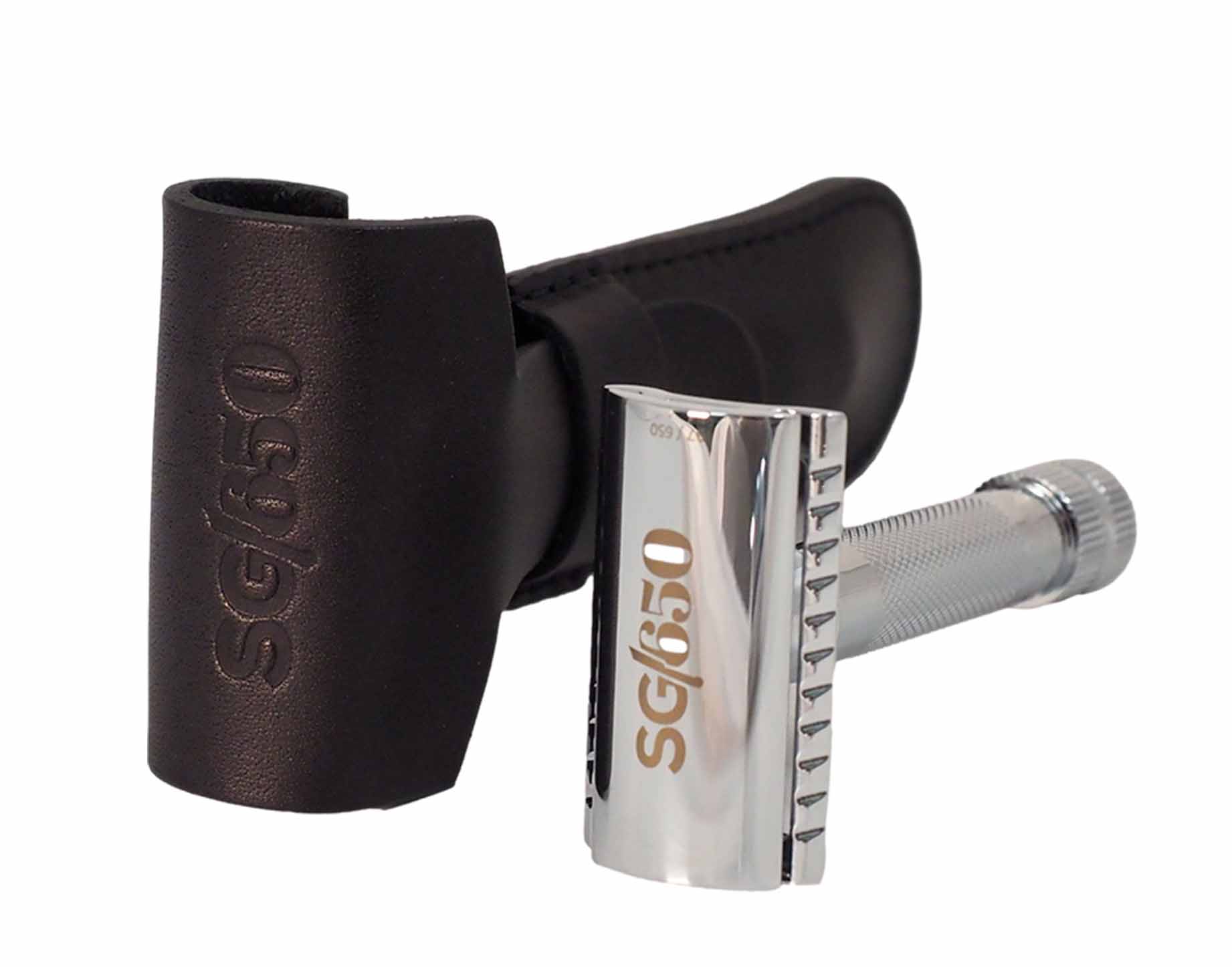 Merkur DE Razor 34C Limited Edition 650 Years, set including leather sleeve, 10ct blades, in a gift box. - Image 4