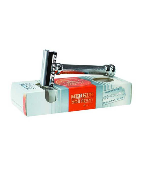 Merkur Double Edge Safety Razor, Open Tooth Comb, Extra Long Handle, Chrome - Image 2