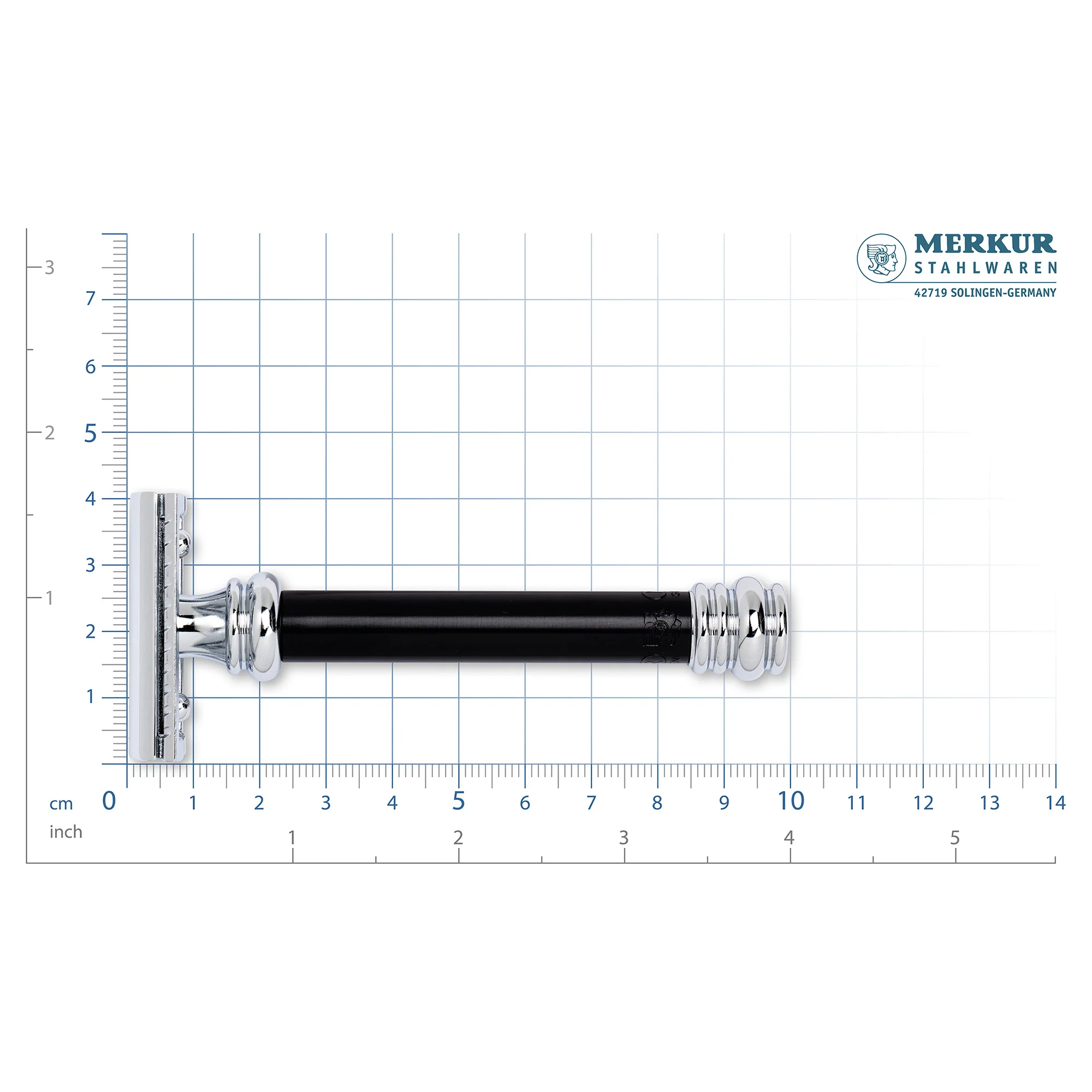 MERKUR Double Edge Safety Razor with Straight Cut and Extra Long Handle in Black - Image 7