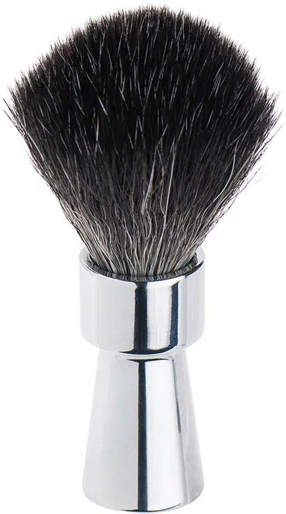 MERKUR Shaving Brush 1100 with Vegan Synthetic Hair in Bright Chrome - Image 2