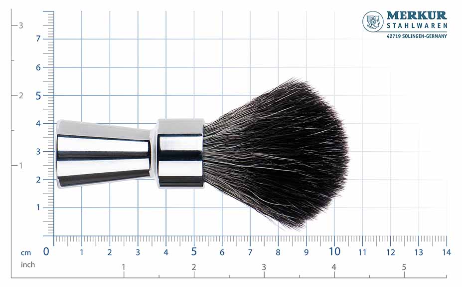 MERKUR Shaving Brush 1100 with Vegan Synthetic Hair in Bright Chrome - Image 3