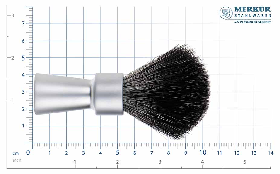 MERKUR Shaving Brush 1100 with Vegan Synthetic Hair in Matt Chrome - Image 4