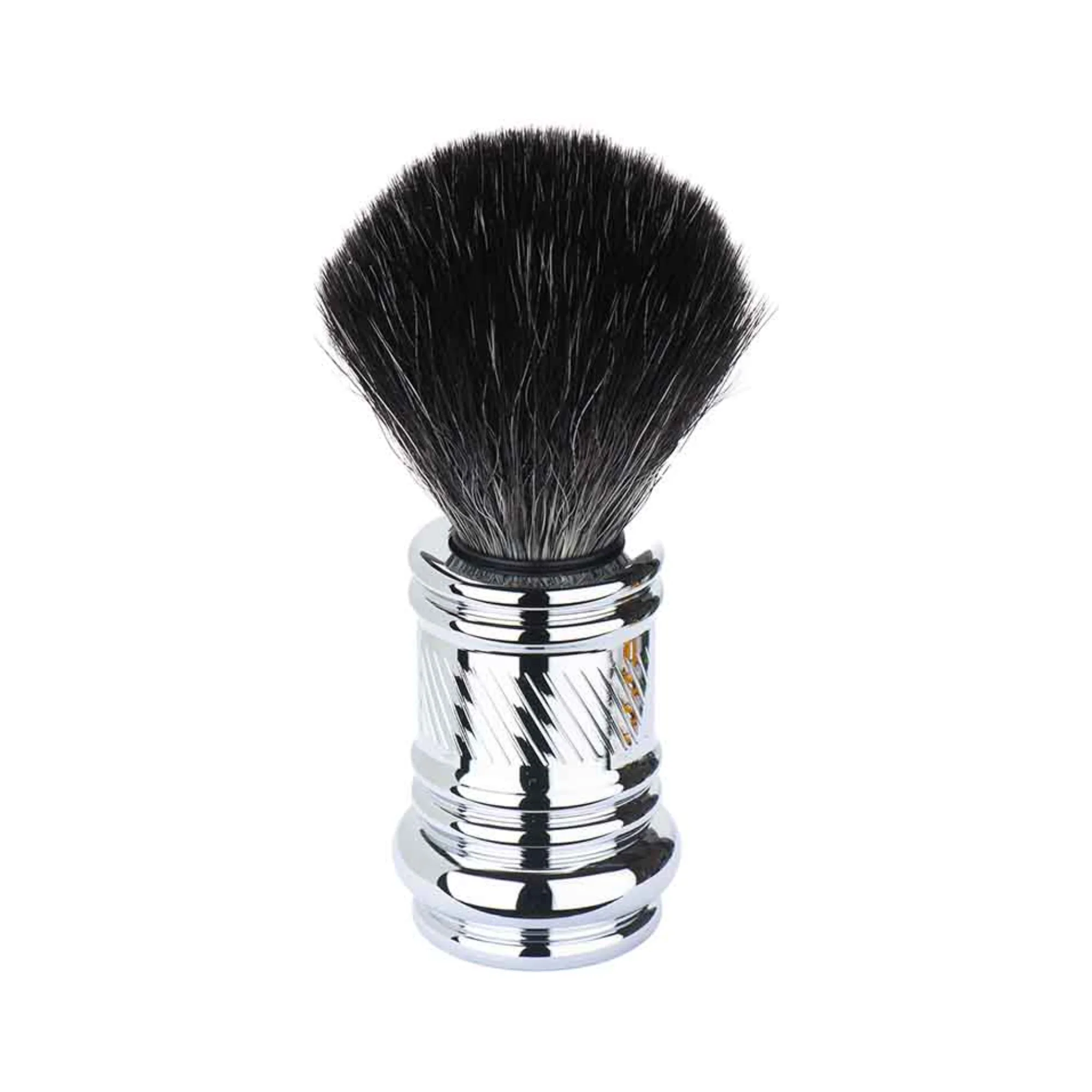 MERKUR Shaving Brush 1381 with Vegan Synthetic Hair in Bright Chrome - Image 2