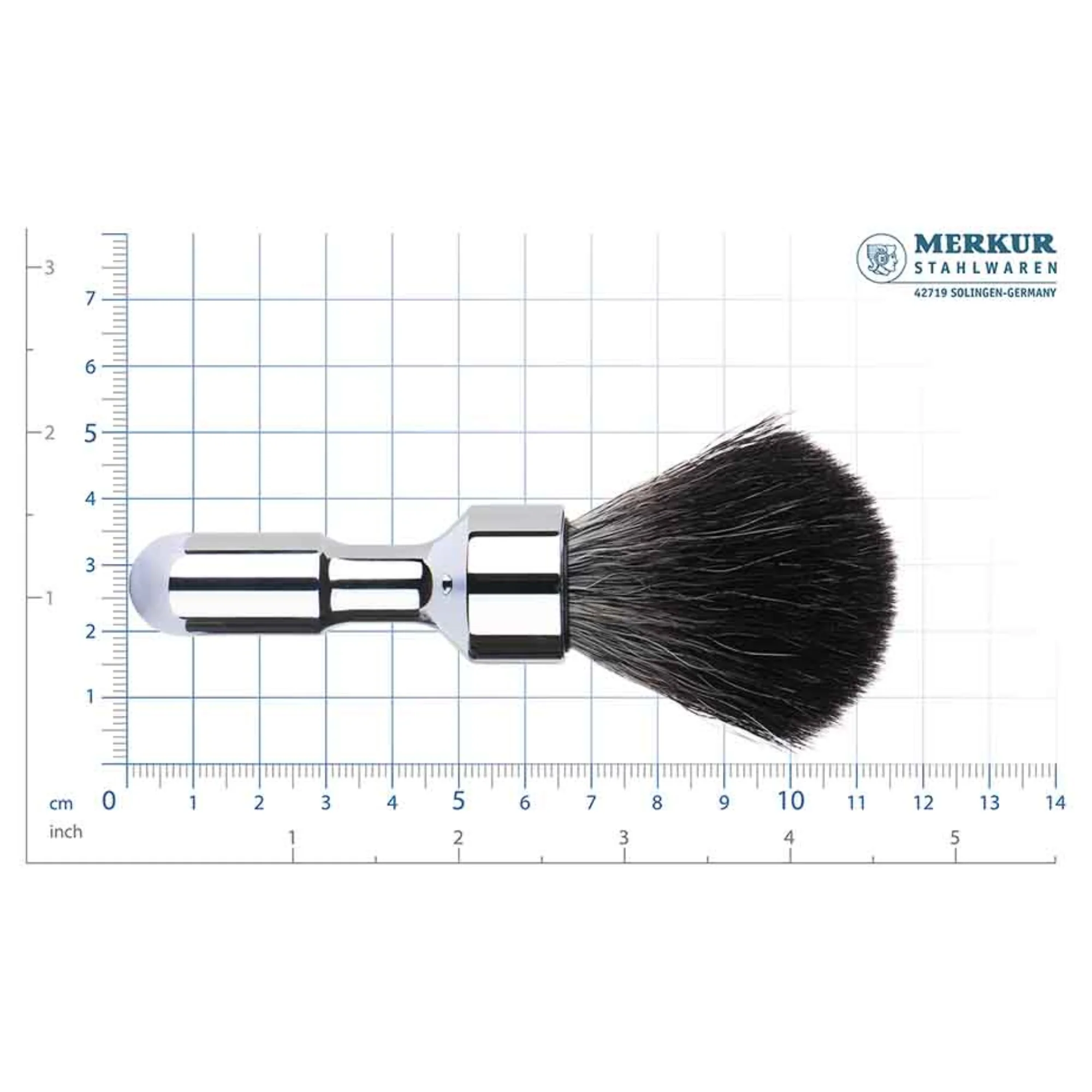 MERKUR Shaving Brush 1701 with Vegan Synthetic Hair in Bright Chrome - Image 3