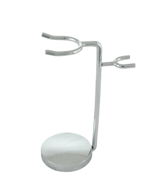 Metal DE Safety Razor or Mach3 Razor + Shave Brush Stand - Chrome