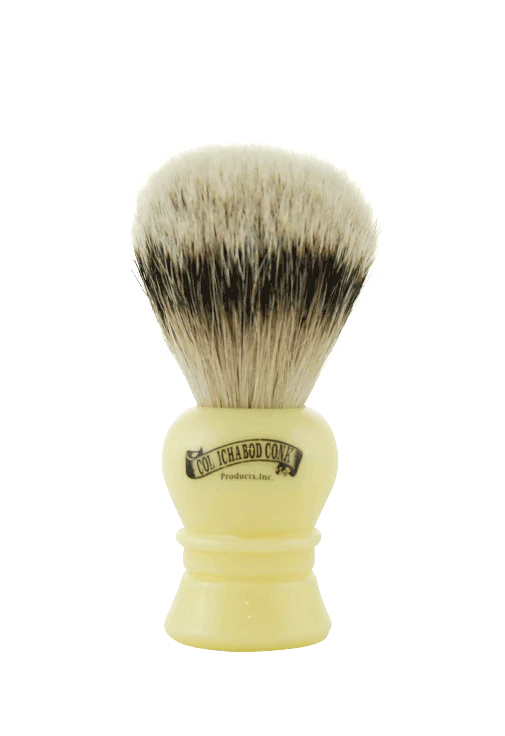 Col. Conk Badger Travel Shave Brush, H:140, K:21, Brushed Aluminium Handle & Case