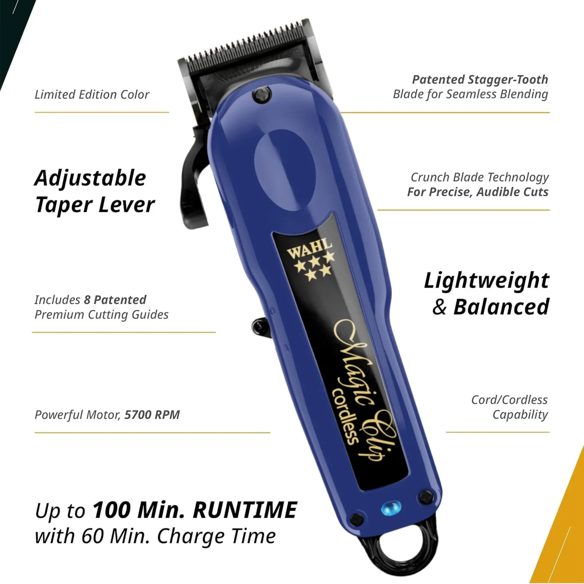 Wahl 5 Star LE Magic Cordless Clipper Navy - Image 5